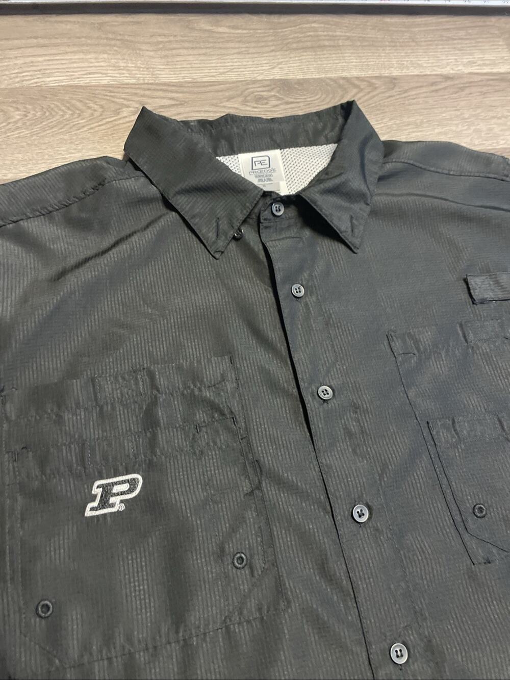 Purdue Boilermakers Pro Edge Vented Button Down Shirt Men’s Extra Large XL Black